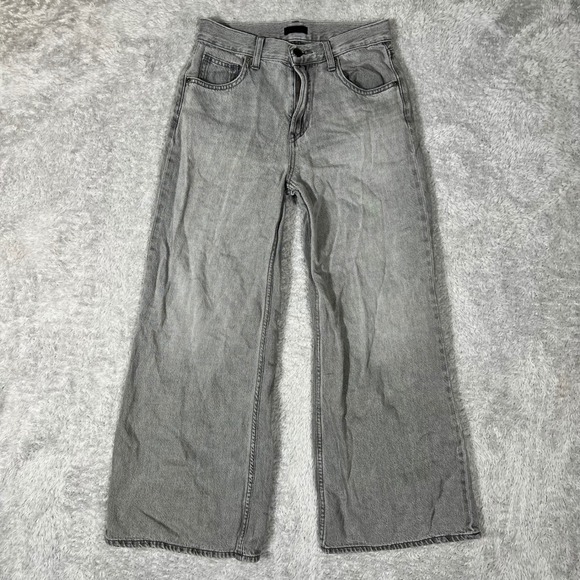 Uniqlo Denim - Uniqlo Jeans Womens 24 Gray Wide Leg High Rise Denim Pants Baggy